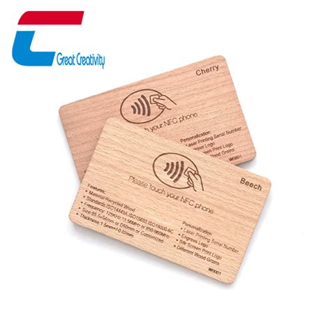 wood printed rfid business card|nfc contactless business card.